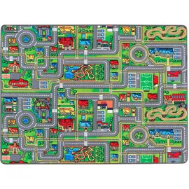Primaflor Kinderteppich "Spielteppich STREETS, Made in Belgium", bunt, B:140cm H:5mm L:200cm, Polyamid, PRIMAFLOR-IDEEN IN TEXTIL, Teppiche, Kinderteppich, Straßen-Teppich, Straßenbreite ca. 9 cm, Kinderzimmer