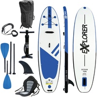 EXPLORER Inflatable SUP-Board »Ocean 10‘8“ Aufblasbares Stand Up Paddle Set (325x84x15cm)«, (Set, 8 tlg., incl. Zubehör, Kajaksitz, Fußschlaufe), blau