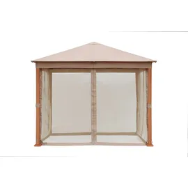 Konifera Pavillon Cádiz 2,98 x 2,64 m inkl. 4 Seitenteile Braun/Beige