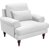 exxpo - sofa fashion Sessel mit Schaumstoffflocken-Füllung, Holzfüßen und inklusive Zierkissen