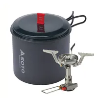 Soto Amicus Piezo Gaskocher/New River Kochtopf (Größe ONE SIZE, grau)