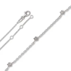Fußkette ONE ELEMENT "Fußkettchen aus 925 Silber 25 cm", silber, Fußkettchen, Damen, Silber 925 (Sterlingsilber), Damen Silber Schmuck Rundankerkette