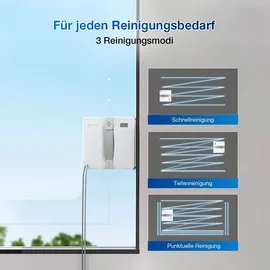 Ecovacs WINBOT Mini Fensterputzroboter, kompaktes Design, Doppel-Düsen mit Ultraschall-Zerstäubung, 9-Stufen-Schutzsystem, intelligente Pfadplanung, 3 Reinigungsmodi, Anti-Rutsch-System, Grau