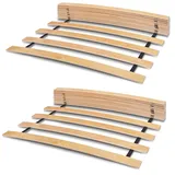 WOODRAM Rollrost 160x200 cm (2x80cm) für Bett - Hochwertiger Rolllattenrost 17 Gebogene Birkenholzlatten mit Band verbunden.Lattenroste holzlatten Klappbar Bestimmt für Feder- sowie Schaummatratzen.