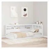 vidaXL Aufbewahrungskopfteil mit Regal Weiß 80 cm Holzwerkstoff