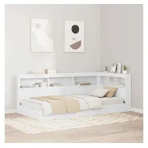 vidaXL Aufbewahrungskopfteil mit Regal Weiß 80 cm Holzwerkstoff