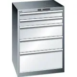 Schubladenschrank 36x36E B717xT725xH1000mm RAL 7035/5012 5 Schubladen 200kg - Artikel: 7830932774