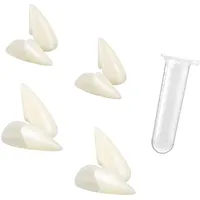 MQLSAERI Vampirzähne mit Klebstoff 4 Paar, künstliche Zähne für Kinder und Erwachsene, Halloween-Party, Cosplay, Zahnersatz, Requisiten-Dekoration - 19 mm