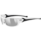 Uvex sportstyle 211 Sportbrille für Damen und Herren - verspiegelt - druckfreier & perfekter Halt - white black/silver - one size