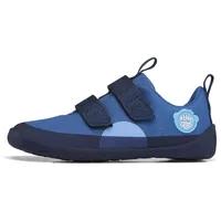 Affenzahn Barfußschuh Baumwolle Lucky Klettverschluss Vegan rutschfest Flexibel Reflektierend für den Sommer in Größe 21-32 Bär - Blau - 28 EU