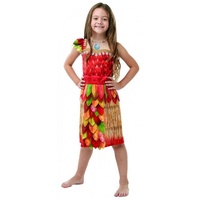 Rubie ́s Kostüm Disney's Vaiana Blätterkleid Kostüm für Kinder, Südsee-Kleid im Blätterlook aus dem Epilog des Vaiana-Films rot 116