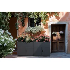 Elephant Gin Metall Hochbeet mit Stauraum 100 x 85 x 50 cm Grau