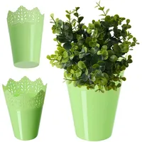 Kadax Spitzen-Blumentopf aus Kunststoff, 14.5 cm, Hoch, Grün