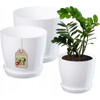 Kadax Blumentopf Set mit Untersetzer, aus Kunststoff, 23 cm