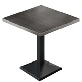 GGM Möbel BPA | Bistro Tisch | Quadratisch | Edelstahl Rand | 80 x 80 x 78,5 cm | Wenge / Schwarz