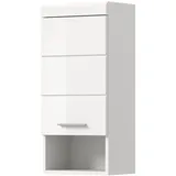inn.furn Badezimmer Hängeschrank weiß Hochglanz 37 x 79 cm, Badschrank Shawn