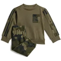 adidas Seasonal Essentials Camo Fleece French Terry, Jogginganzug Kinder JN2223 - olive strata/black, 68