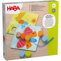 HABA 2012248001 - Fädelspiel Holztiere Farbenspiel, Motorikspiel