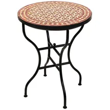 Marrakesch Orient & Mediterran Interior Mosaiktisch Ø 60 x 0 cm Beige/Rot