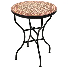 Marrakesch Orient & Mediterran Interior Mosaiktisch Ø 60 x 0 cm Beige/Rot
