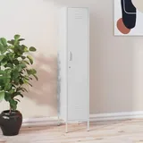 IKAYAA Büroschrank Schmal Hochschrank Aktenschrank Metall Bücherschrank Aktenschrank Metallschrank Umkleideschrank Abschließbar Schließfachschrank Weiß 35 x 46 x 180 cm