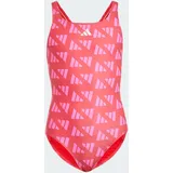 Adidas Logo Graphic V-Back Kids Badeanzug Semi Lucid Red / Lucid Pink 164