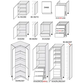 Feldmann-Wohnen Küchenzeile Oslo L-Form 212 cm grün / weiß matt