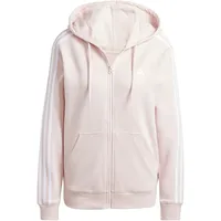 Adidas Essentials 3-Streifen French Terry Regular Kapuzenjacke rosa|WEISS XL