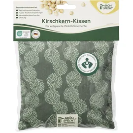 Grünspecht Naturprodukte GRÜNSPECHT Kirschkern-Kissen 19x19cm, Wärmekissen für Nacken, Bauch & Rücken, Bezug aus 100% Baumwolle, für Mikrowelle & Backofen, grün (100-V7)