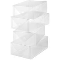 Whitmor Clear Vue Damen Schuhbox 4er Set, Kunststoff, weiß, 4
