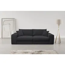 werk2 Big-Sofa Rozzana Mega Sofa mit viel Platz, aktuelle Bezüge. Breite 246cm, mit losen Rückenkissen, gemütlich, in Cord, Breitcord und Plüsch Bezug grau