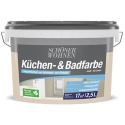 SCHÖNER WOHNEN FARBE Feuchtraumfarbe »Küchen- und Badfarbe«, sandfarben, 2,5 l - beige