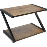 Druckerständer - Schreibtisch Organizer - 2 Ebenen - Z-Form - Metall - Ablage mit Stauraum - Platzsparend - Braun