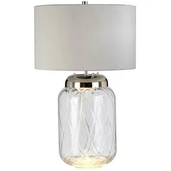 Licht-Erlebnisse Tischleuchte HARIS Transparent, Silber, Nickel poliert LE121365