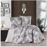 Yadetextil ZIRVEHOME Bettwäsche 200x220 Grau Bettbezug Baumwolle Bettwäsche-Sets 200 x 220cm 3teilig Renforcé Bettdeckenbezug mit 2 mal 80x80cm Kissenbezüge mit Reißverschluss, Palma V2