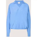 Madeleine Langarmbluse Wickel-Look Blau 44