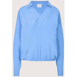 Madeleine Langarmbluse Wickel-Look Blau 44