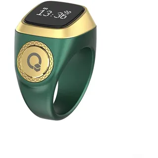 HpLive Fingerzähler Smart Ringzähler, Digitaler Gebetszähler Wasserdicht mit Vibration Erinnerung, Tragbarer Nummern-Click-Zähler mit Display(18mm Grün)