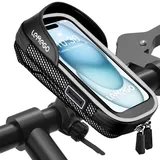 LEMEGO Handyhalterung Fahrrad Wasserdicht Reflektierend Fahrradtasche Lenkertasche Fahrrad Elektroroller Motorrad Fahrradhalterung Lenker Tasche Drehbarem 360 Touchscreen für Telefon unter 7 Zoll