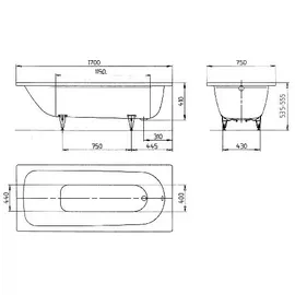 Kaldewei Saniform Plus 373-1 Rechteckbadewanne 75 x 170 cm (112600010001)