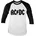 Black Logo Retro Baseball Long Sleeve Tee M