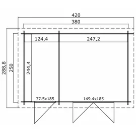 Lasita Maja Belmont 1 4 x 2,7 m Grau