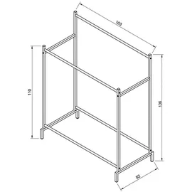 VCM Labol L Kleiderständer 103 x 52 x 136 schwarz