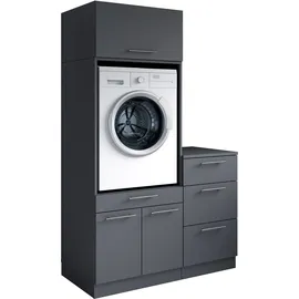 laundreezy Mehrzweckschrank-Set 68 x 200 x 118 cm Grau