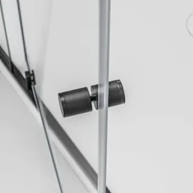 nextrend - gmbh Bernstein NT606 Flex Eckdusche mit Drehtür rechts 80 x 120 cm Schwarz matt Klarglas 6 mm