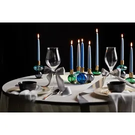 Holmegaard Kerzenständer Bubble Glas hellblau/smoke