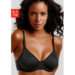 T-Shirt-BH LASCANA "perfect basic", Damen, Gr. 90, Cup E, schwarz, Microtouch, Obermaterial: 82% Polyamid (TACTEL), 18% Elasthan (LYCRA), Basic, BHs, mit Bügel, ohne Schale, Basic Dessous