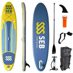 SEB SUP Board aufblasbar – 11 feet Komplettset 335 cm Blau Gelb Avantage One Size