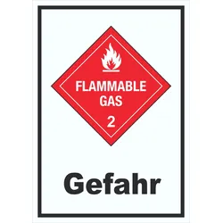 Schild Entzündliche Gase Gefahr Flammable Gas Flamme hochkant A0 (841x1189mm)