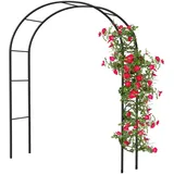 Rosenbogen Gartenbogen, Schwer Rosenbogen Verzinkt Gartenbogen, Aus Metall Stabil Rosenbögen,Rosenbogen Torbogen, Stabil Metall Torbogen für Verschiedene Kletterpflanzen (Black, W 1.8 x H 2.4m)